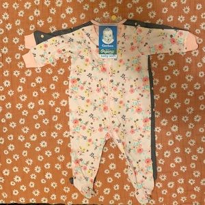 Gerber Organic 3-6m Baby Footie Pajama Onesie
